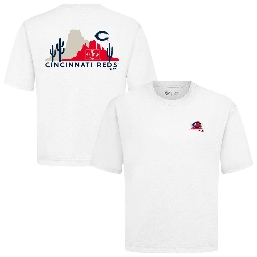 Cincinnati Reds Levelwear Panoramic Luxe Signature Knit T-Shirt | MLB Sale