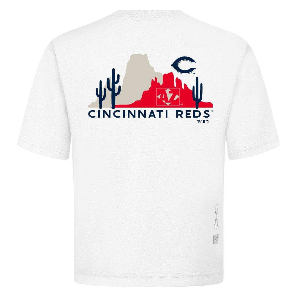 Cincinnati Reds Levelwear Panoramic Luxe Signature Knit T-Shirt | MLB Sale