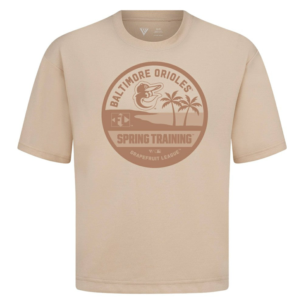 Baltimore Orioles Levelwear Spring Training Badge Luxe Signature Knit T-Shirt | MLB Shop