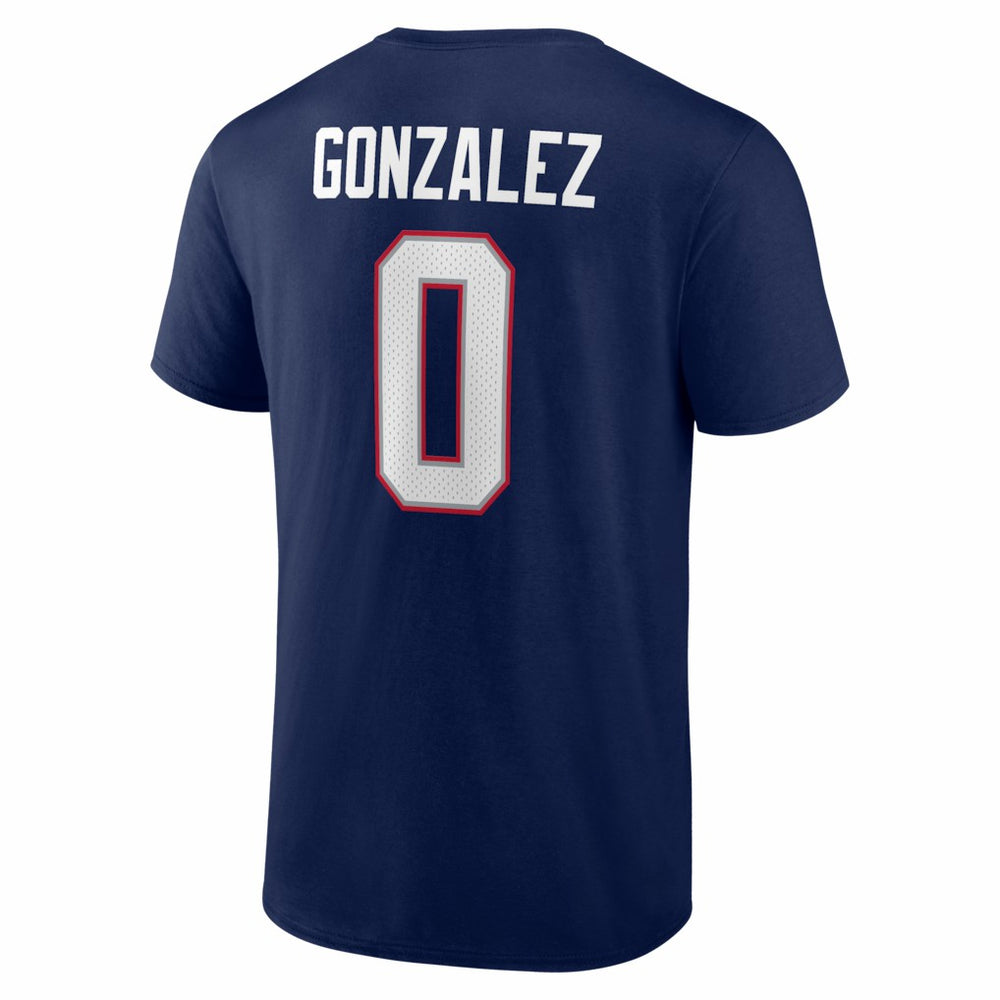 New England Patriots  Christian Gonzalez  Icon Name & Number T-Shirt