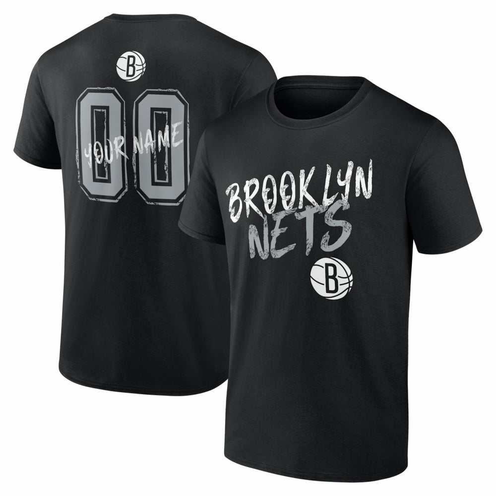 Brooklyn Nets Big & Tall Hustle Personalized Name & Number T-Shirt For Sale
