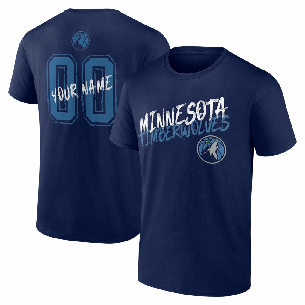 Minnesota Timberwolves Big & Tall Hustle Personalized Name & Number T-Shirt For Sale