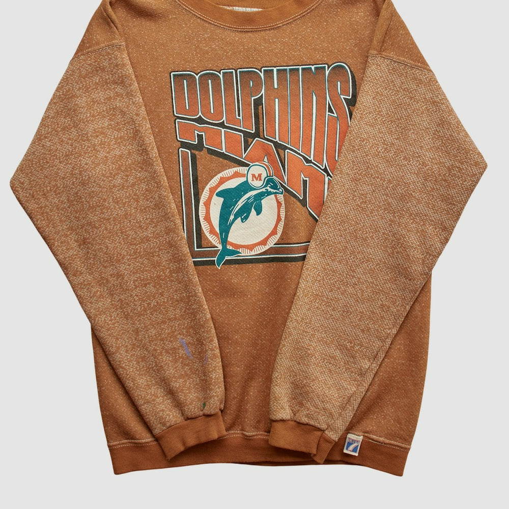 Miami Dolphins Fanatics Logo 7 90s Pullover Sweatshirt