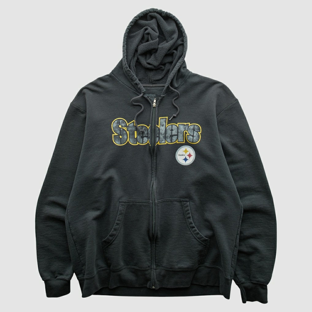 Pittsburgh Steelers Fanatics Reebok 2000s Hooded Full Zip Sweatshirt