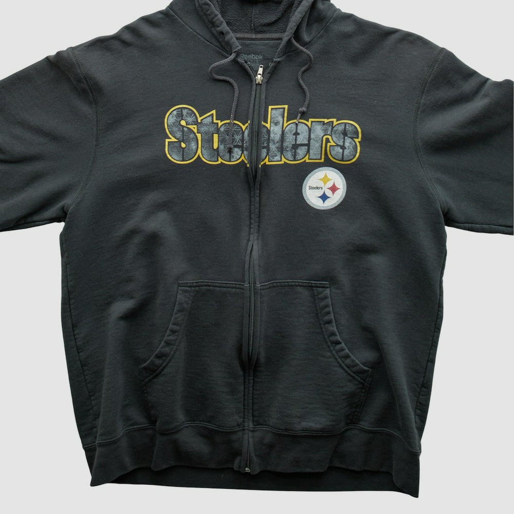 Pittsburgh Steelers Fanatics Reebok 2000s Hooded Full Zip Sweatshirt