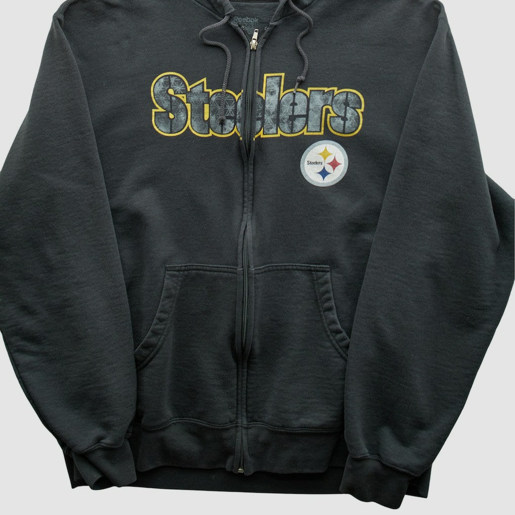 Pittsburgh Steelers Fanatics Reebok 2000s Hooded Full Zip Sweatshirt
