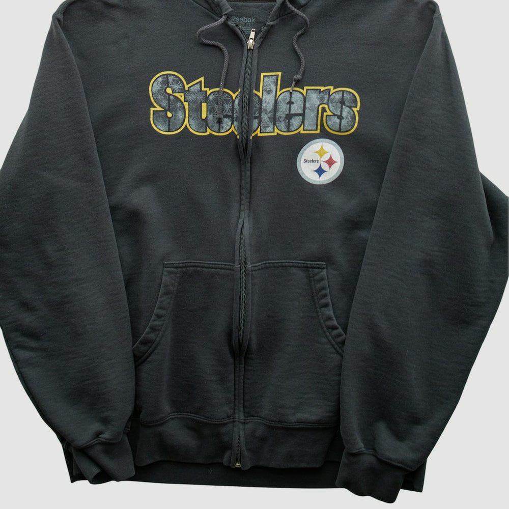 Pittsburgh Steelers Fanatics Reebok 2000s Hooded Full Zip Sweatshirt