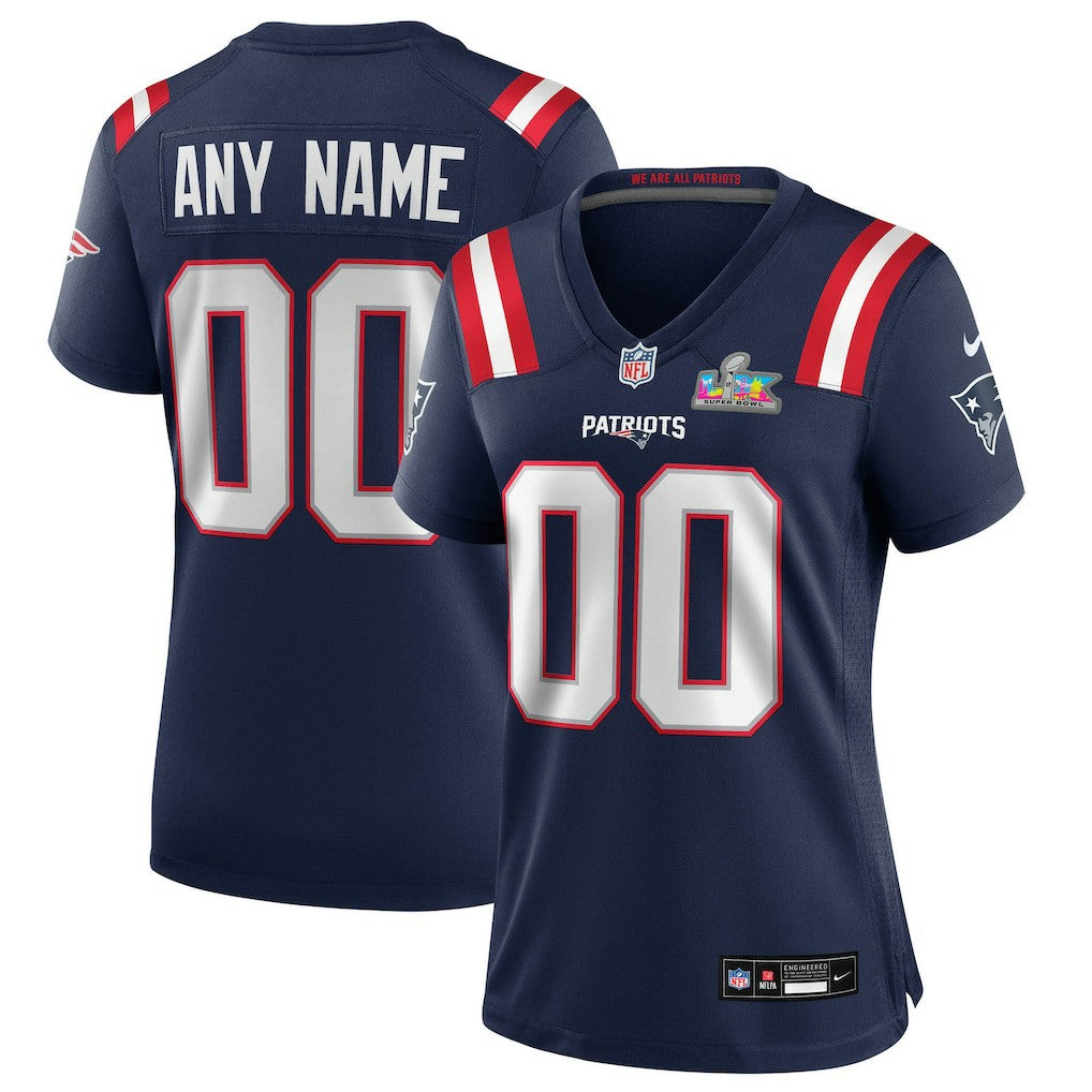 New England Patriots Nike Women's Super Bowl LX Patch Custom Game Jersey