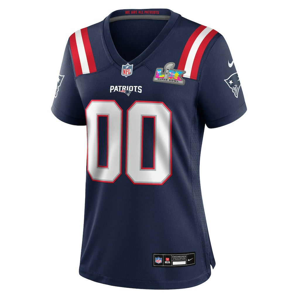 New England Patriots Nike Women's Super Bowl LX Patch Custom Game Jersey