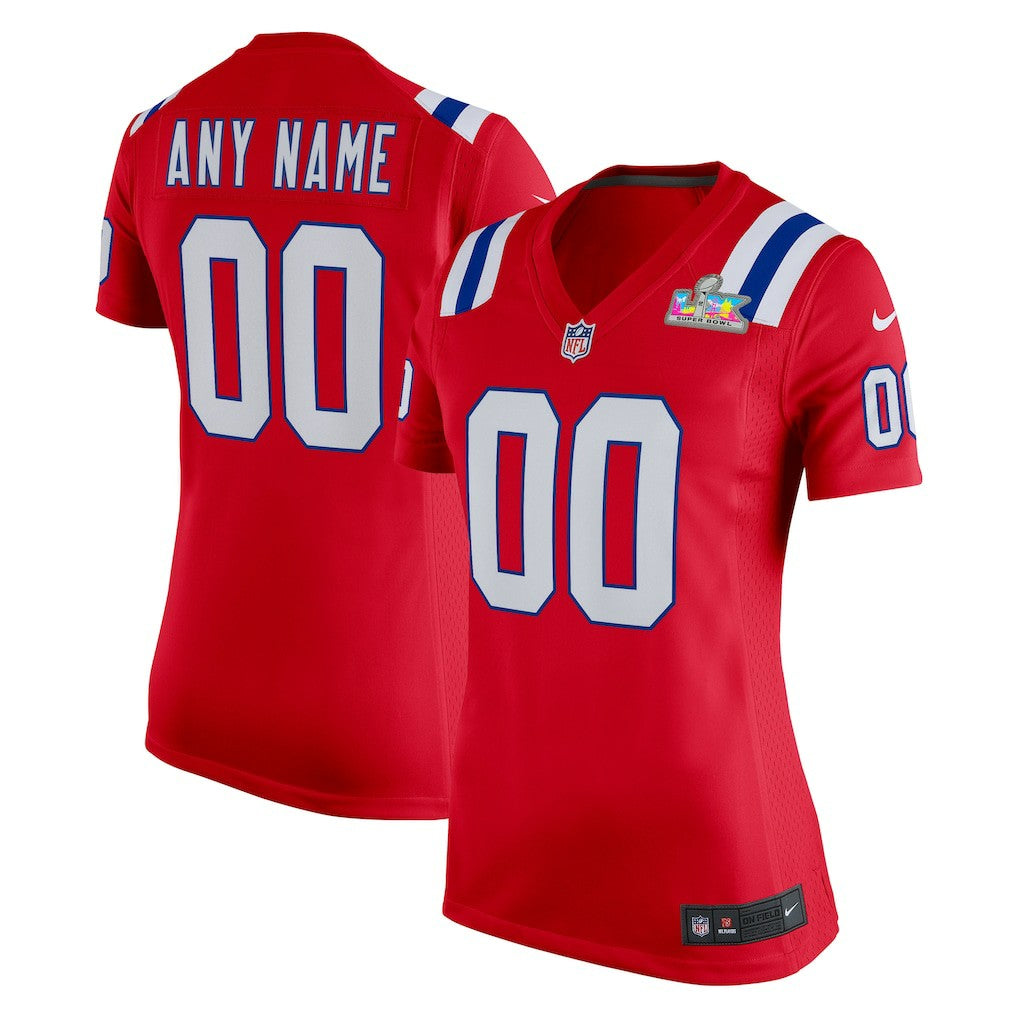 New England Patriots Nike Women's Super Bowl LX Patch Custom Game Jersey