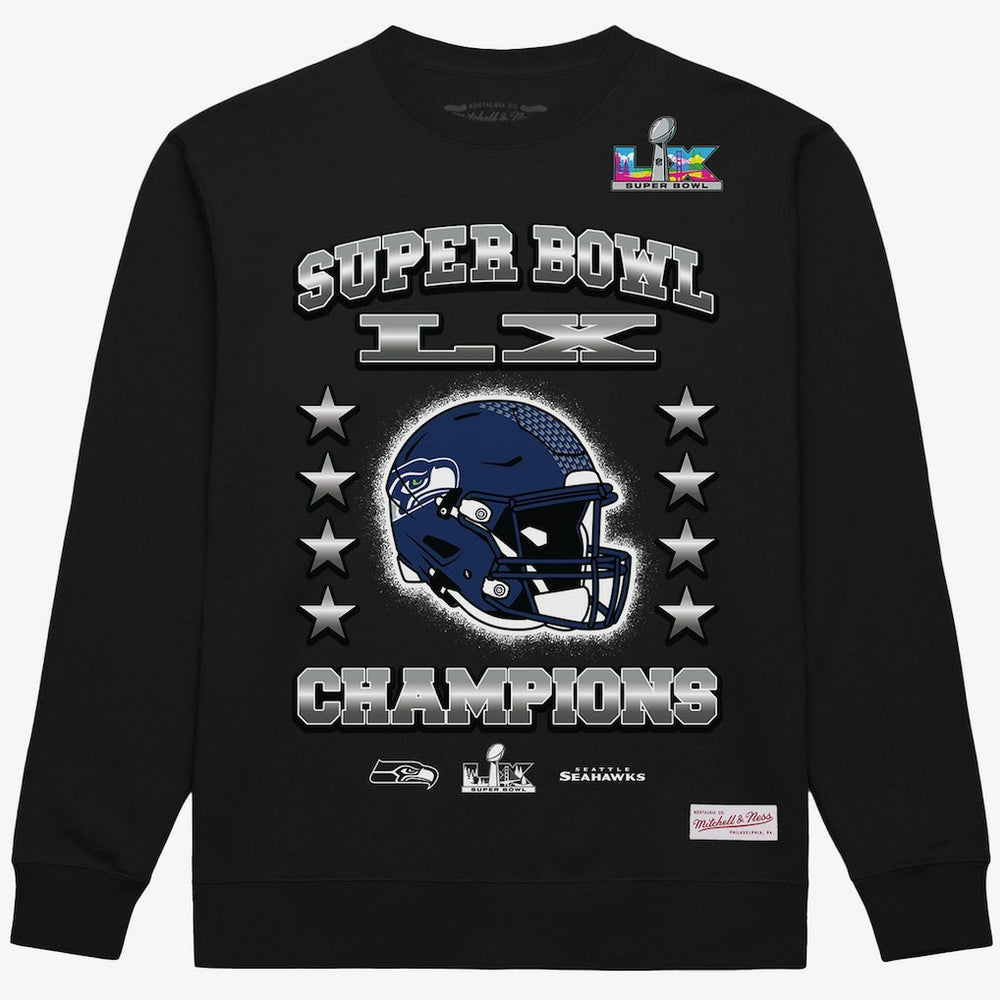 Seattle Seahawks Mitchell & Ness Super Bowl LX Champions Helmet Sweatshirt
