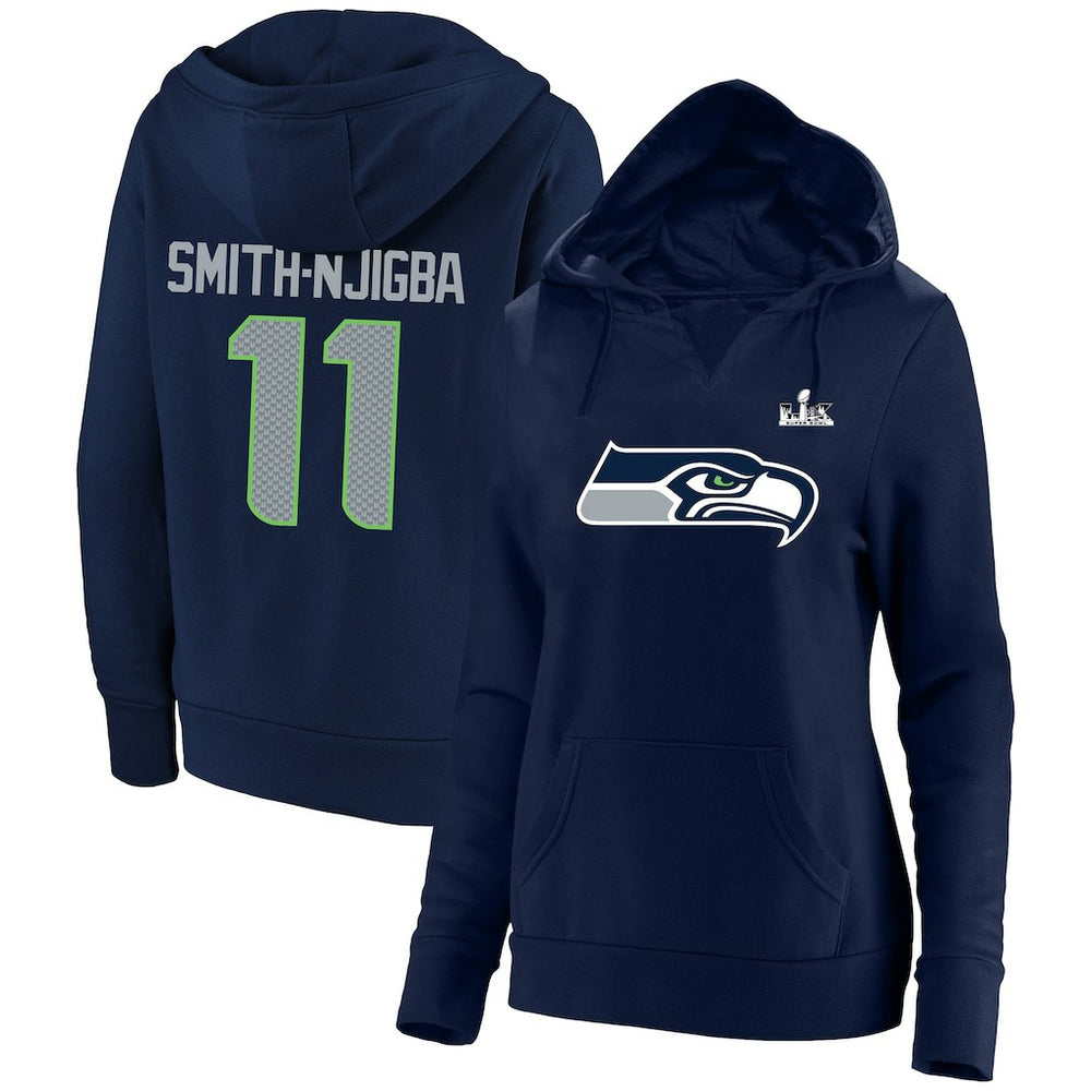 Seattle Seahawks Fanatics Jaxon Smith-Njigba  Women's Super Bowl LX Champions Plus Size Name & Number Fleece Hoodie
