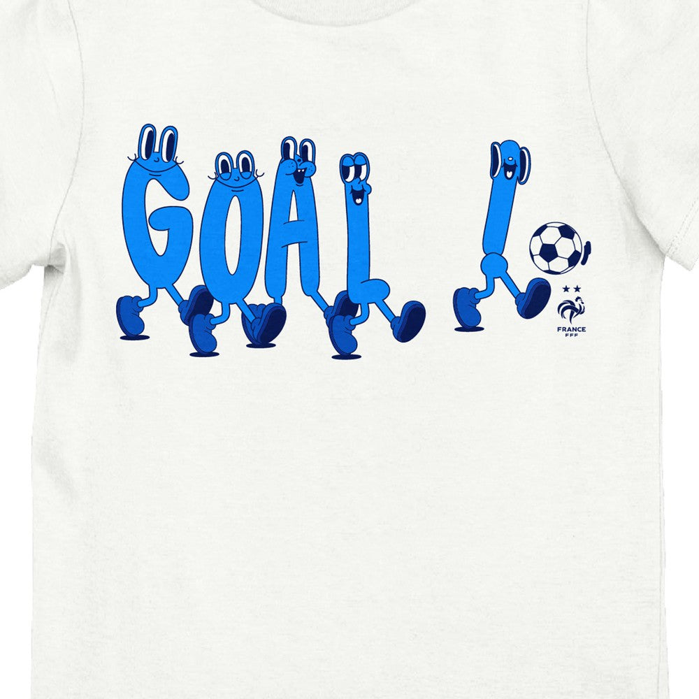 France National Team Youth Goal Letters Playing Soccer T-Shirt White