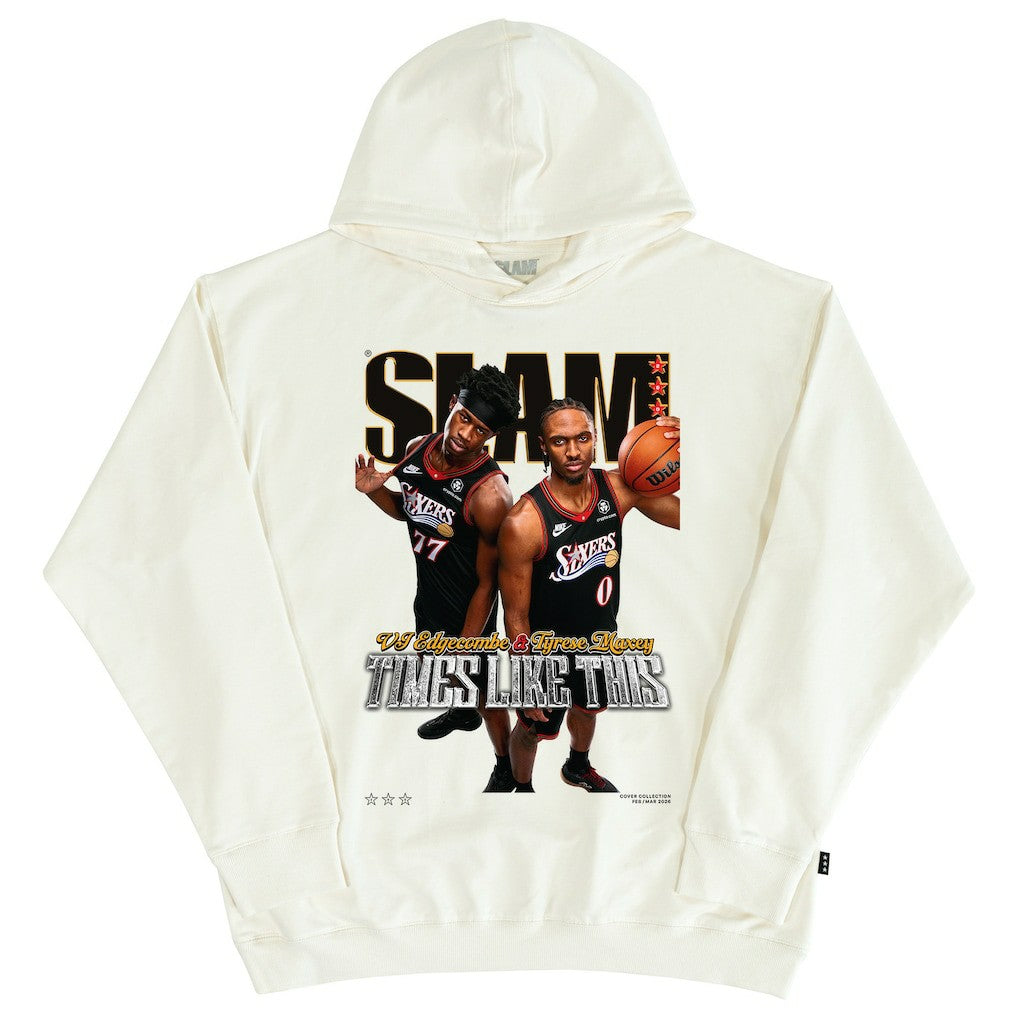VJ Edgecombe & Tyrese Maxey Philadelphia 76ers SLAM Unisex Cover Hoodie New