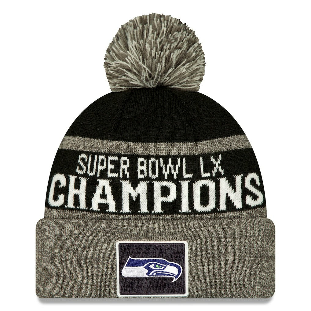 Seattle Seahawks New Era Super Bowl LX Champions Parade Cuffed Knit Hat with Pom