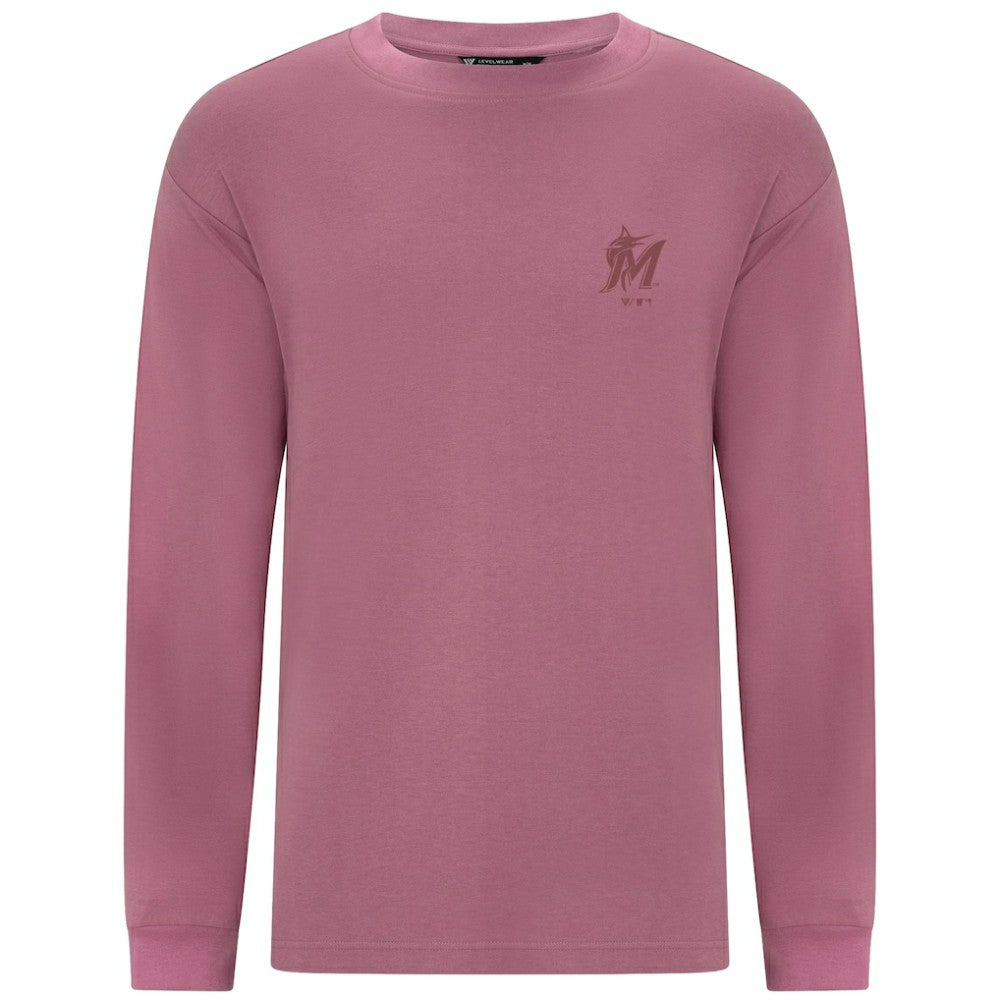 Miami Marlins Levelwear Bridal Rose Luxe Signature Long Sleeve T-Shirt | MLB New