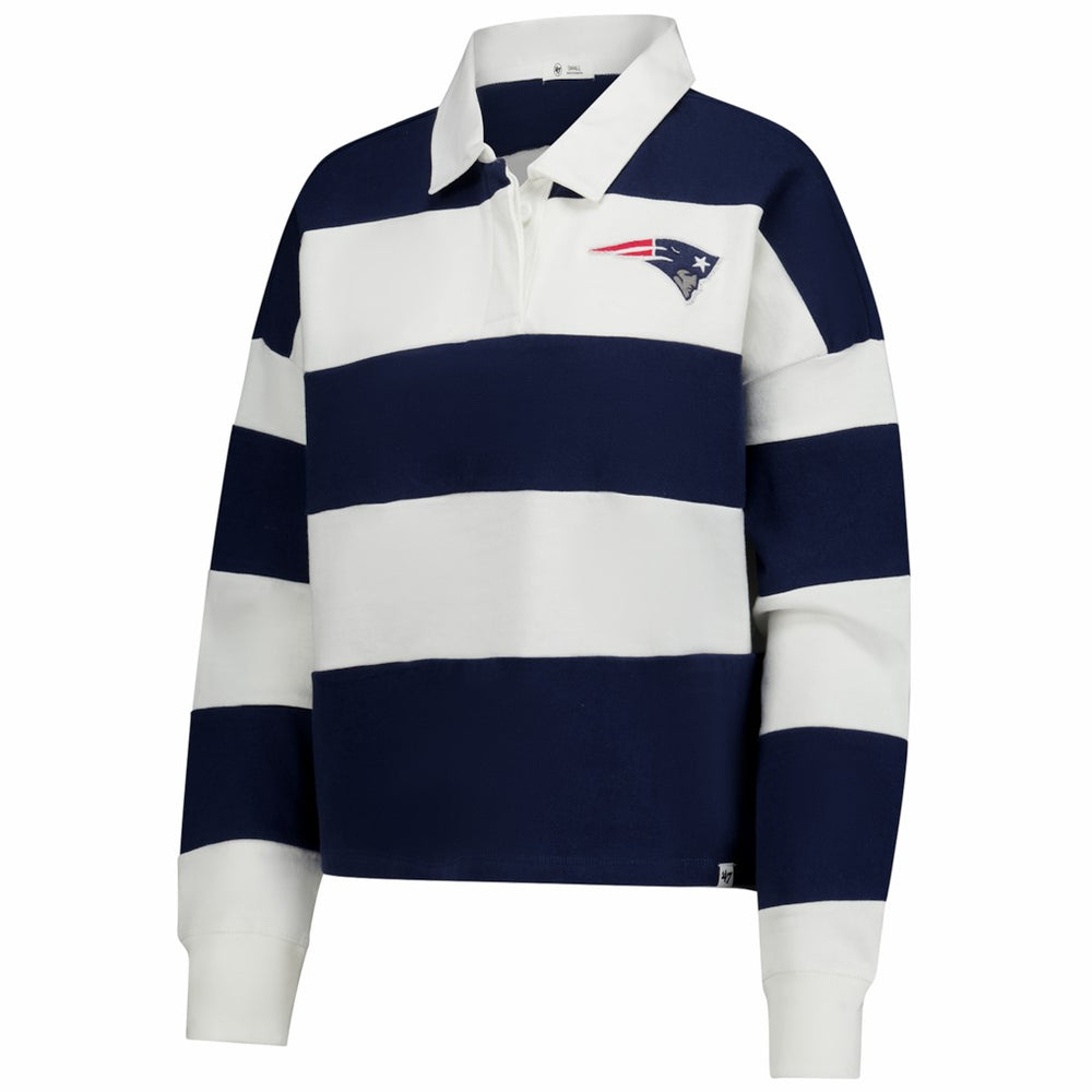 New England Patriots 47 brand '47 Women's Clubhouse Hall Raven Rugby Long Sleeve T-Shirt