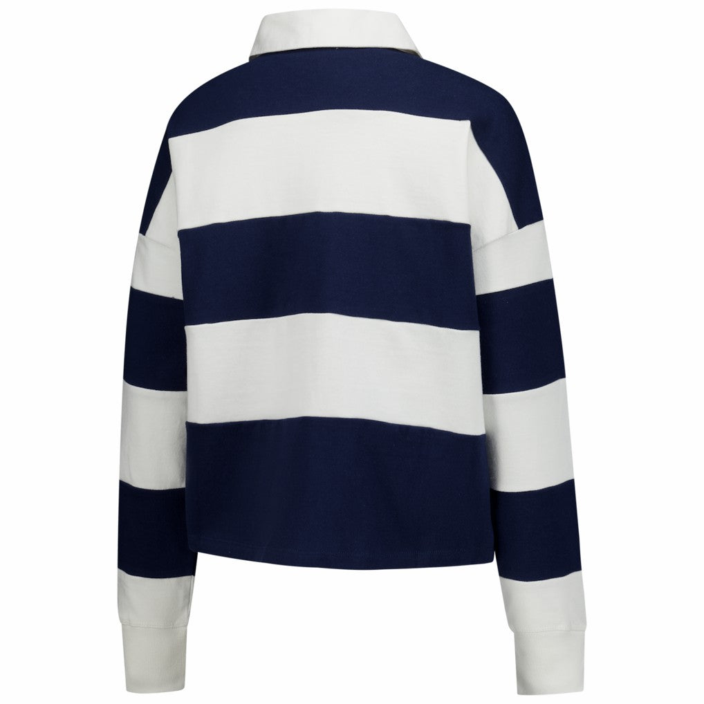 New England Patriots 47 brand '47 Women's Clubhouse Hall Raven Rugby Long Sleeve T-Shirt