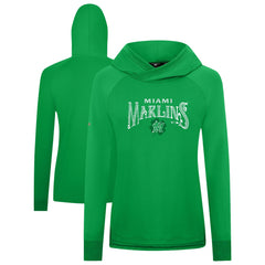 Miami Marlins Levelwear Women's St. Patrick's Day Slender Raglan Hoodie | MLB New