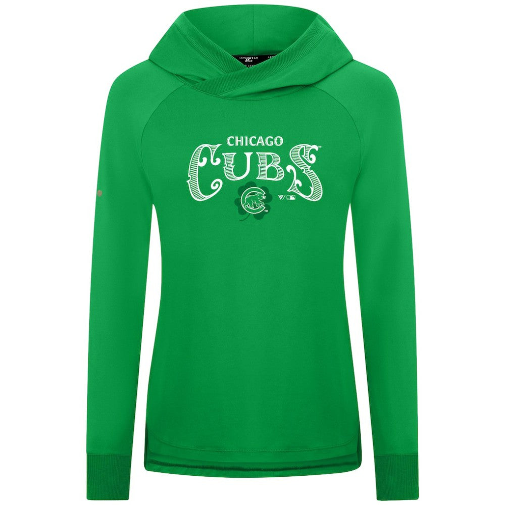 Chicago Cubs Levelwear Women's St. Patrick's Day Slender Raglan Hoodie | MLB Outlet