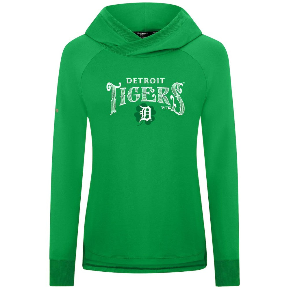 Detroit Tigers Levelwear Women's St. Patrick's Day Slender Raglan Hoodie | MLB Discount