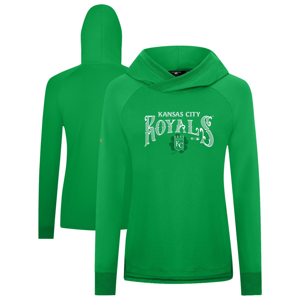 Kansas City Royals Levelwear Women's St. Patrick's Day Slender Raglan Hoodie | MLB Discount