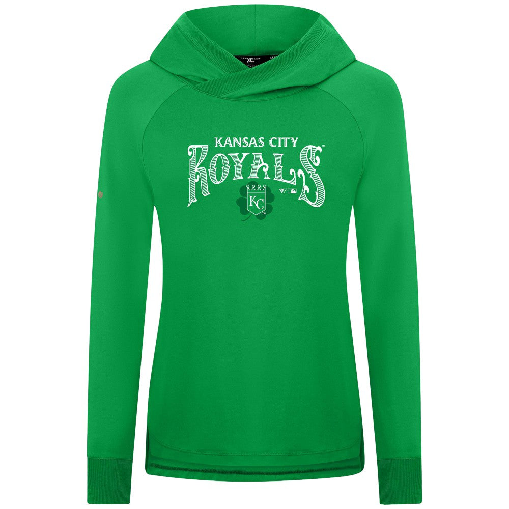 Kansas City Royals Levelwear Women's St. Patrick's Day Slender Raglan Hoodie | MLB Discount