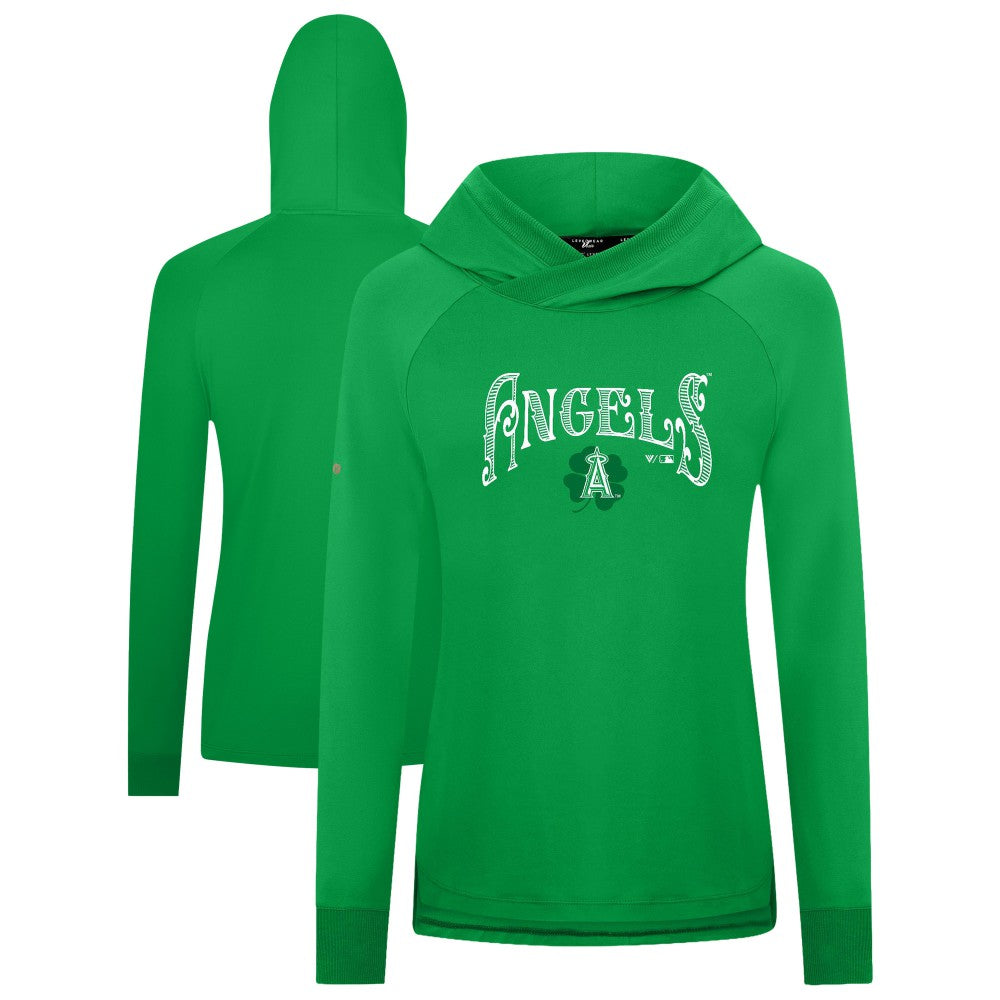 Los Angeles Angels Levelwear Women's St. Patrick's Day Slender Raglan Hoodie | MLB US