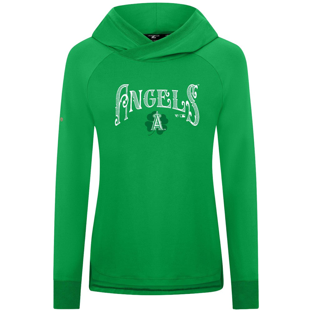 Los Angeles Angels Levelwear Women's St. Patrick's Day Slender Raglan Hoodie | MLB US