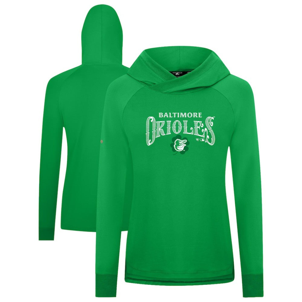 Baltimore Orioles Levelwear Women's St. Patrick's Day Slender Raglan Hoodie | MLB Near me