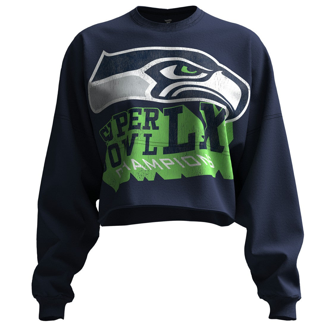 Seattle Seahawks Champion Spirit Jersey Women's Super Bowl LX s Cropped Long Sleeve T-Shirt