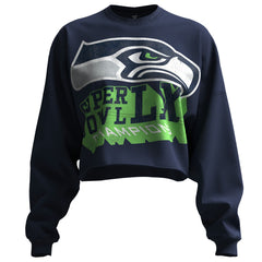 Seattle Seahawks Champion Spirit Jersey Women's Super Bowl LX s Cropped Long Sleeve T-Shirt