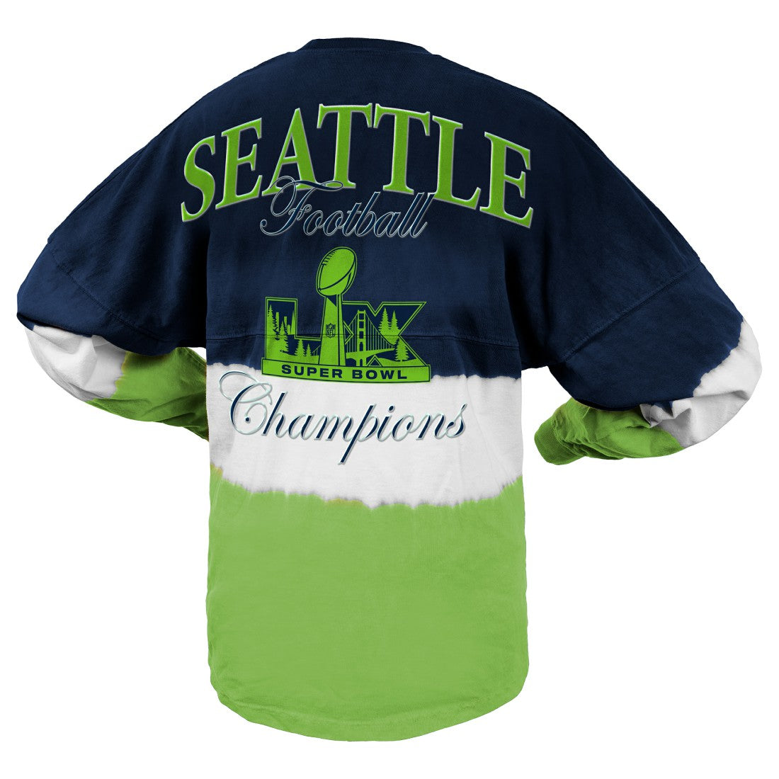Seattle Seahawks Champion Spirit Jersey Women's Super Bowl LX s Horizontal Ombre Long Sleeve T-Shirt
