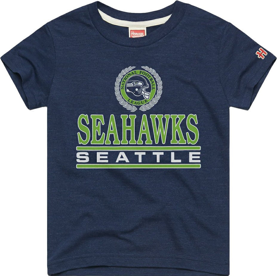 Seattle Seahawks  Homage Youth Crest Tri-Blend T-Shirt