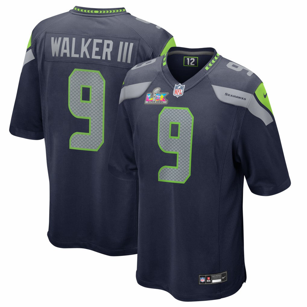 Seattle Seahawks Nike Kenneth Walker III  Super Bowl LX Patch Game Jersey