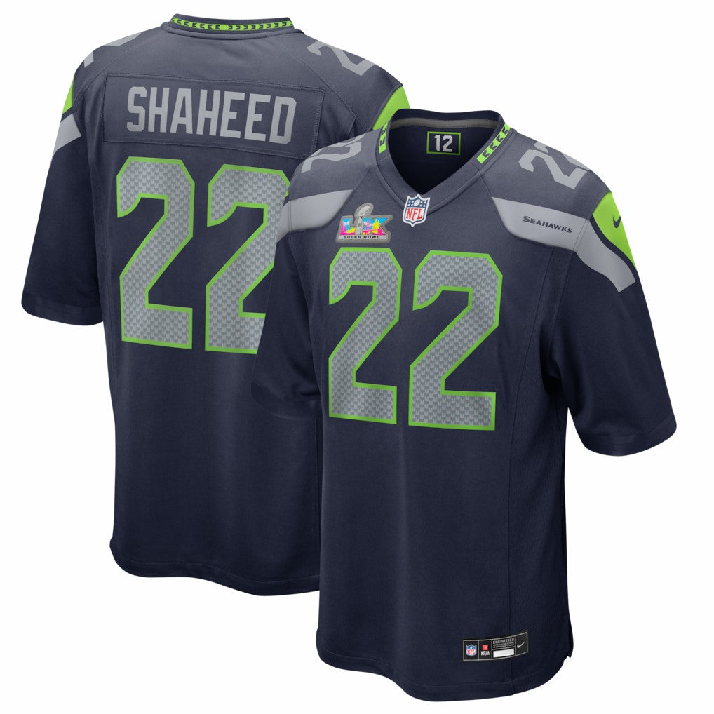Seattle Seahawks Nike Rashid Shaheed  Super Bowl LX Patch Game Jersey