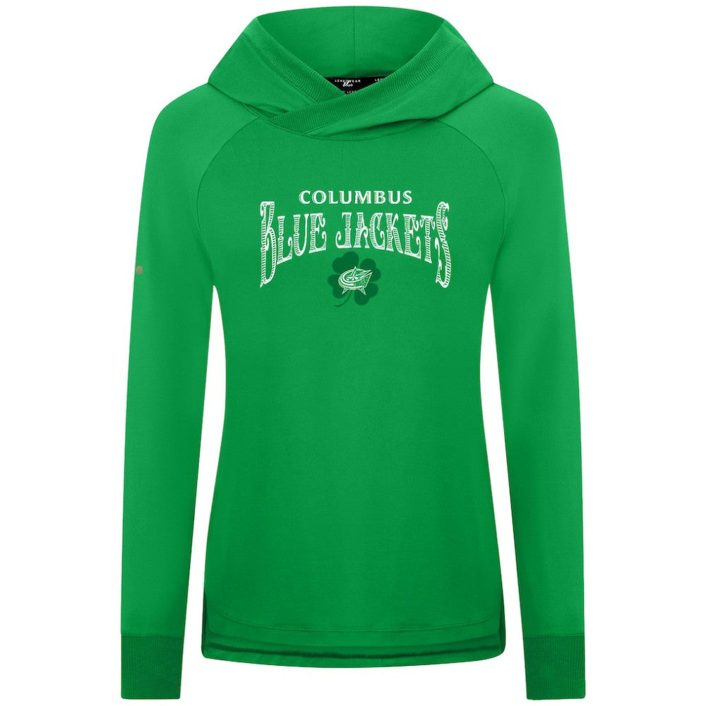 Columbus Blue Jackets Levelwear Women's St. Patrick's Day Slender Raglan Hoodie Discount