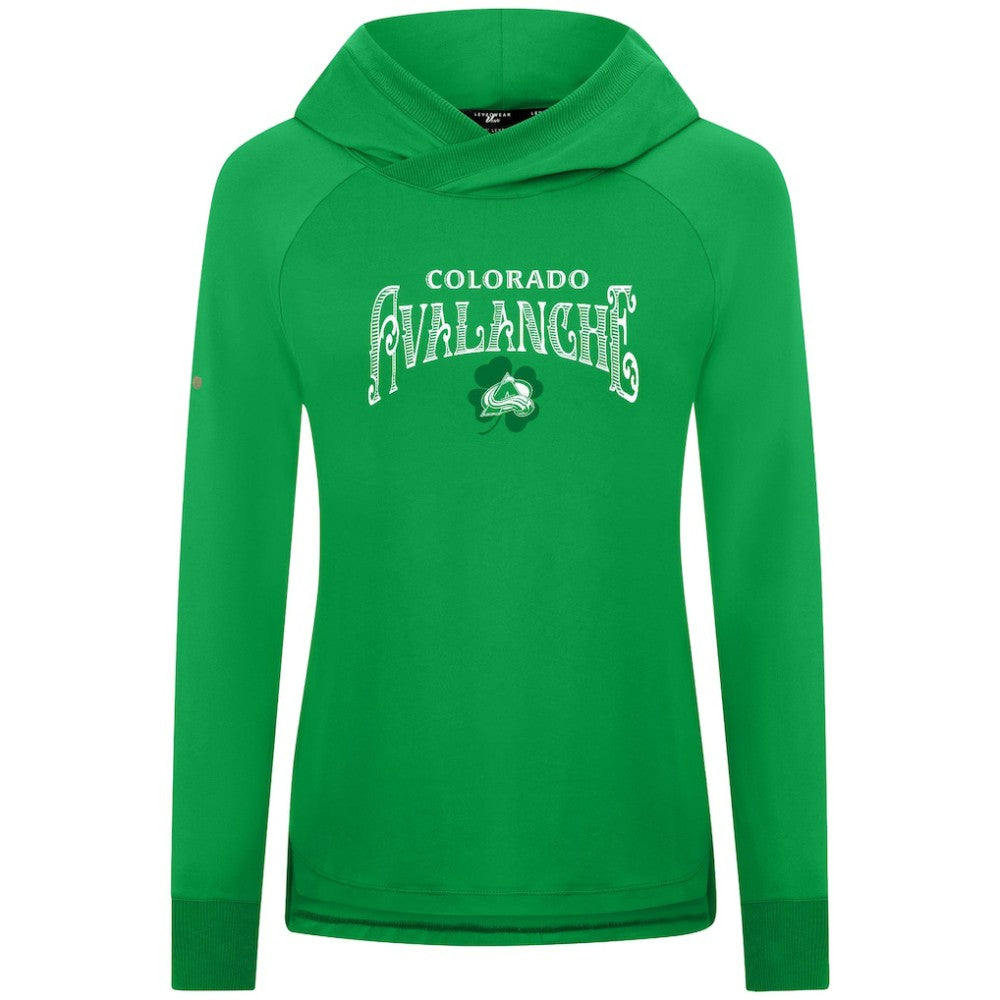 Colorado Avalanche Levelwear Women's St. Patrick's Day Slender Raglan Hoodie Discount