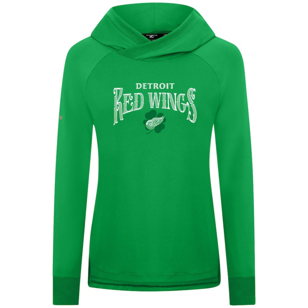 Detroit Red Wings Levelwear Women's St. Patrick's Day Slender Raglan Hoodie For Sale