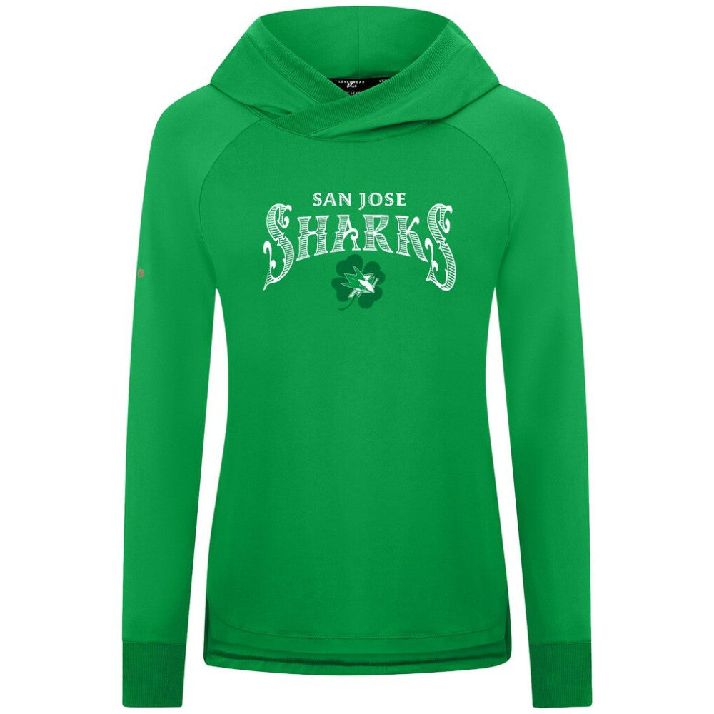 San Jose Sharks Levelwear Women's St. Patrick's Day Slender Raglan Hoodie Sale