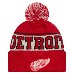 Detroit Red Wings New Era Retro Cuffed Knit Hat with Pom Discount