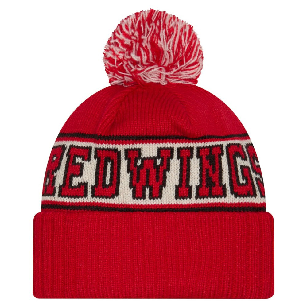Detroit Red Wings New Era Retro Cuffed Knit Hat with Pom Discount