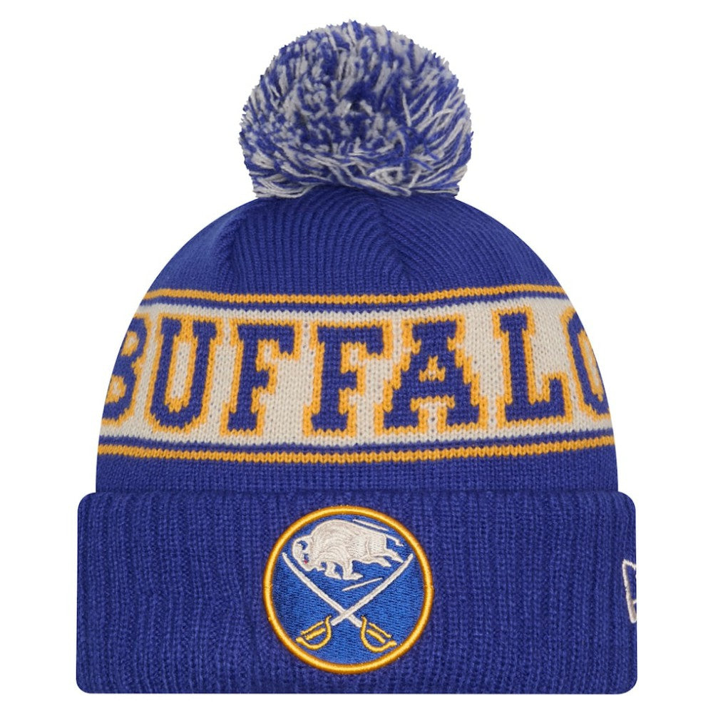 Buffalo Sabres New Era Retro Cuffed Knit Hat with Pom For Sale