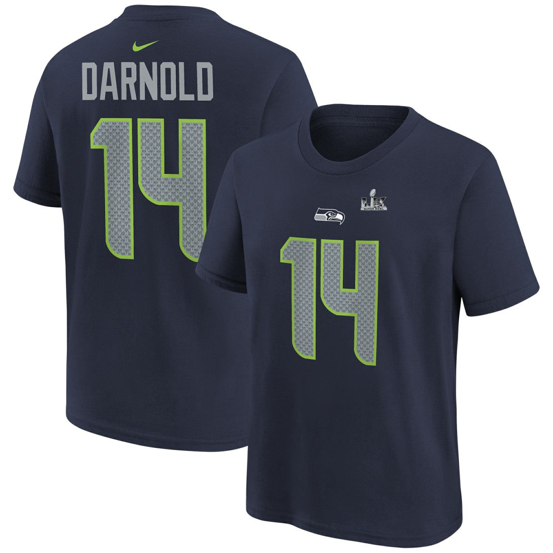 Seattle Seahawks Nike Sam Darnold  Youth Super Bowl LX Name & Number T-Shirt