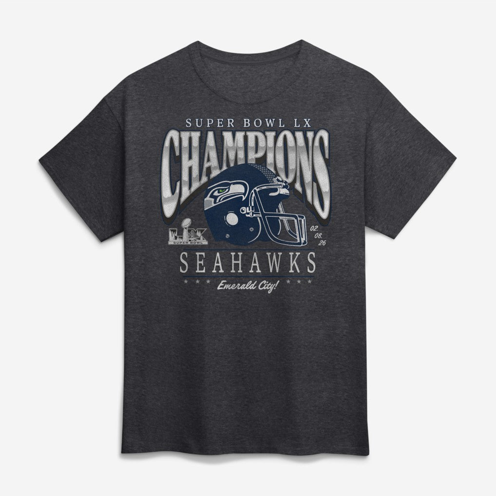 Seattle Seahawks Fanatics Super Bowl LX Champions Big & Tall Prestigious Run T-Shirt
