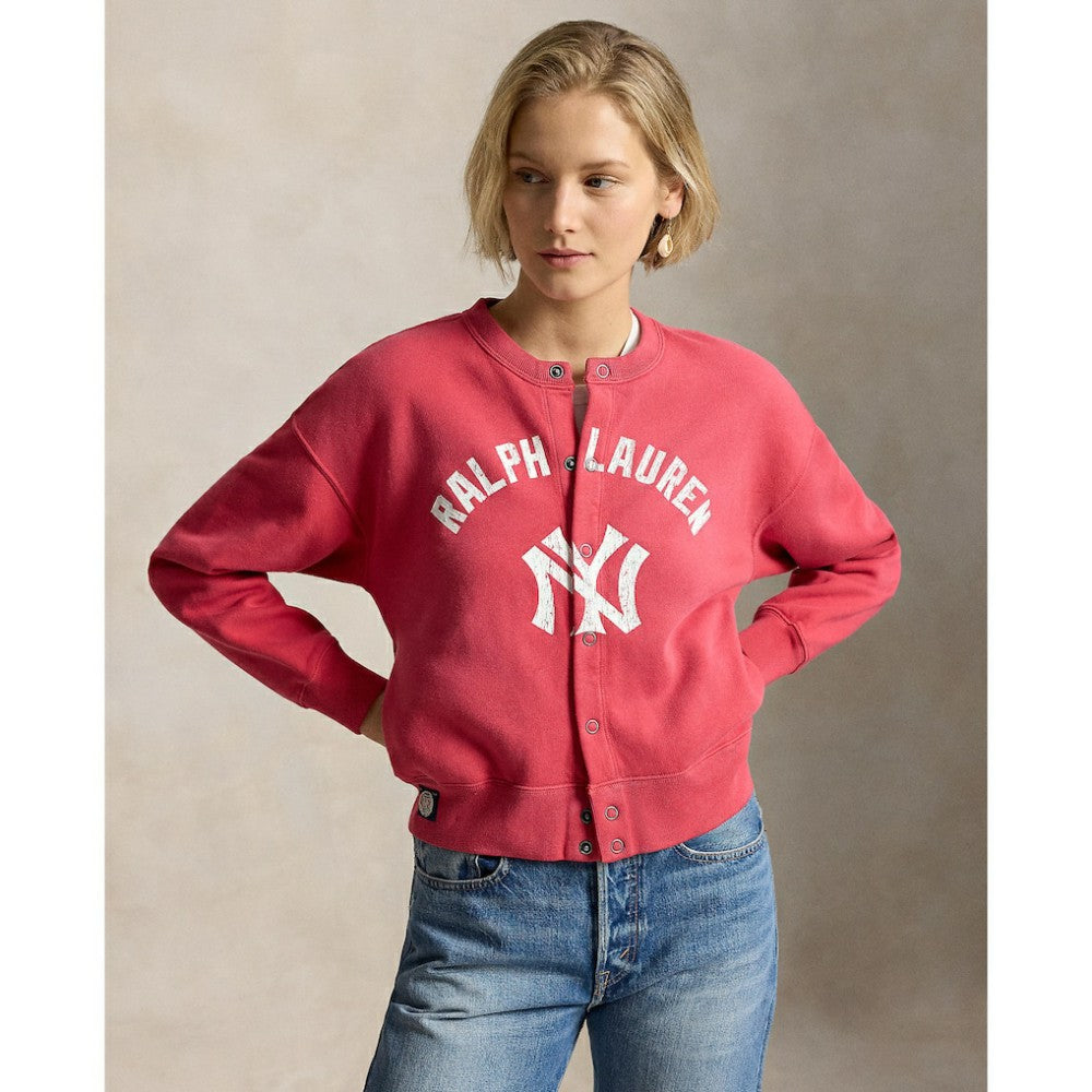 Yankees Polo Ralph Lauren Women's Seasonal Knit Full-Snap Cardigan | MLB Discount