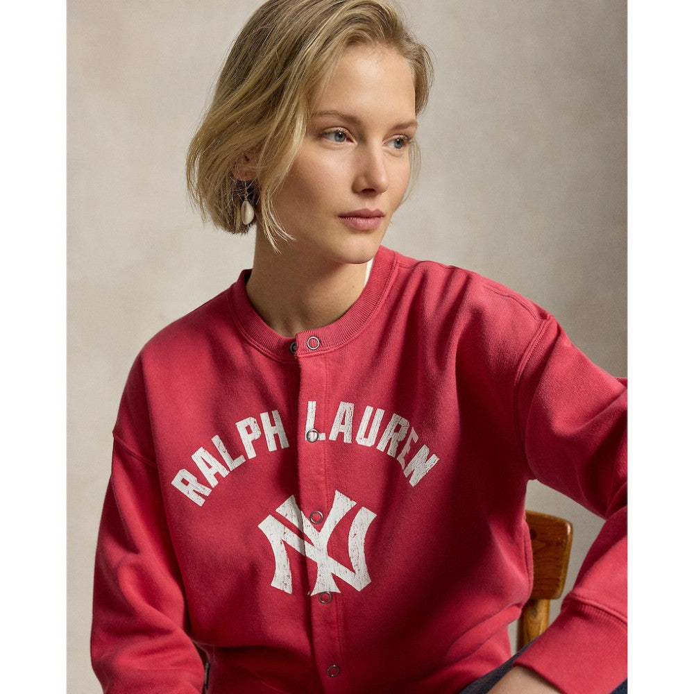 Yankees Polo Ralph Lauren Women's Seasonal Knit Full-Snap Cardigan | MLB Discount