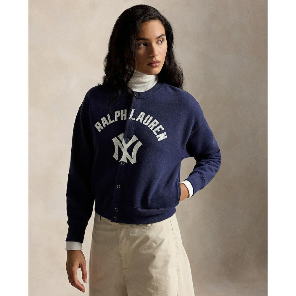 Yankees Polo Ralph Lauren Women's Seasonal Knit Full-Snap Cardigan | MLB For sale