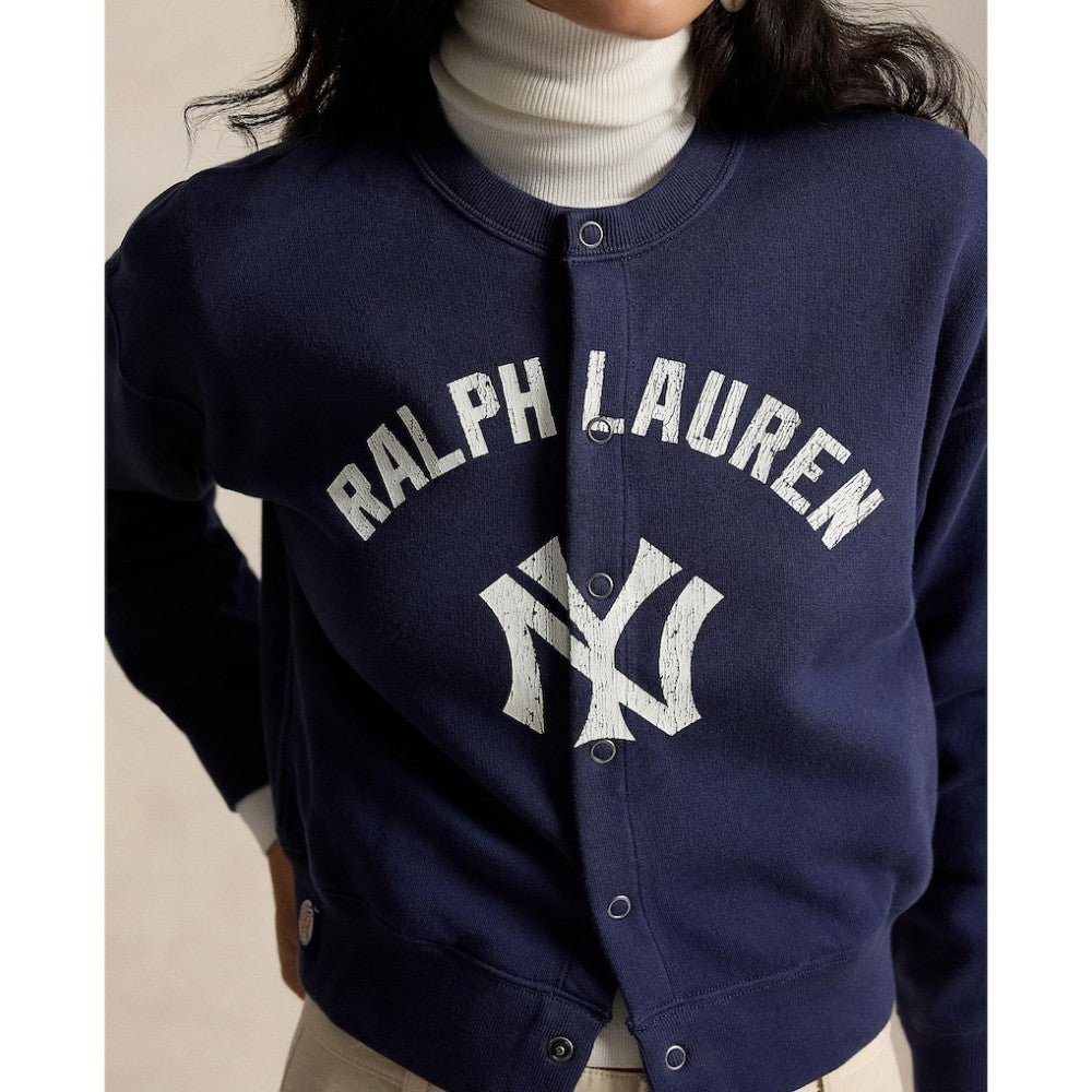Yankees Polo Ralph Lauren Women's Seasonal Knit Full-Snap Cardigan | MLB For sale