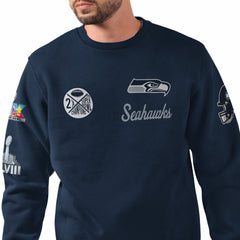 Seattle Seahawks Champion Starter Two-Time Super Bowl s Classic Fleece Sweatshirt